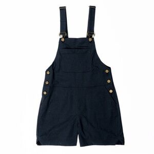 Women's Black Overalls Shorts